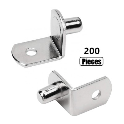 200 Pieces L-Shaped Furniture Wardrobe Cabinet Closet Shelf Bracket Support Hardware Pins Pegs