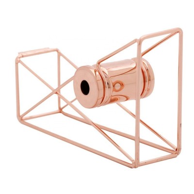 Rose Gold Wire Metal Desktop Paper Tape Holder Cutter Dispenser