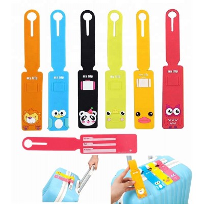 Colorful Silicone Cute Animals Pattern Airline Baggage Travel Suitcase Bag Luggage Label Tags