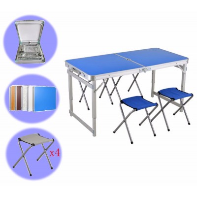 tool free height adjustable portable outdoor camping aluminum alloy foldable table chair set