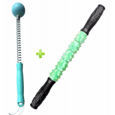 Handy Trigger Point Massager Kit (1pc Stick Roller and 1pc Golf Knock Ball) for Travel Home Use