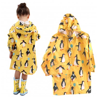 Cute Cartoon Lovely Kids Boys Girls Children Waterproof Rainproof Hooded Raincoat Rain Clothes Coat Jacket