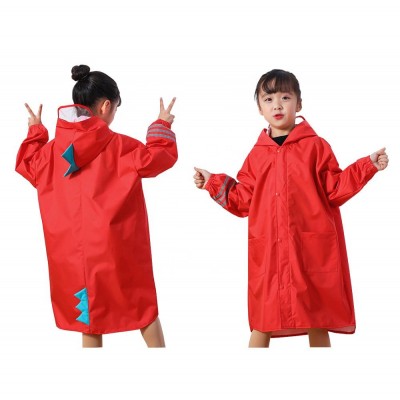 Reflective Cute Children Girls Boys Hiking Travel Outdoor Waterproof Rainproof Raincoat Rain Poncho Coat with pocket