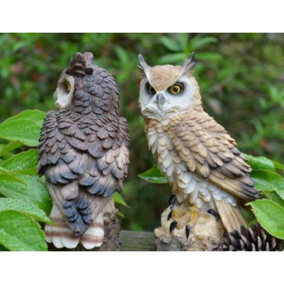 Patio Lawn Yard Garden Decoration Props Large Realistic Manmade Artificial Resin Owl Crafts Statue Figures Model Decoy