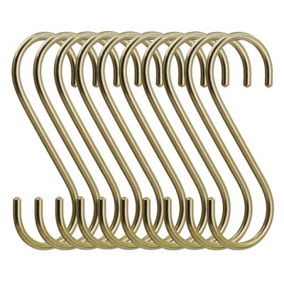 10 Counts Pure Copper Heavy Duty Solid Brass Hanging S Shaped Hooks