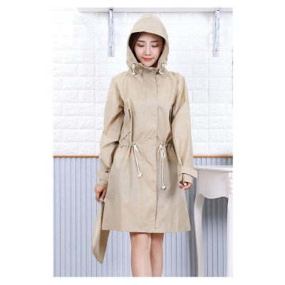 Women Lady  Portable Fashion Quick Dry Waterproof Breathable Polyester Hiking Hooded Rainwear Raincoat Rain Poncho Cape Coat